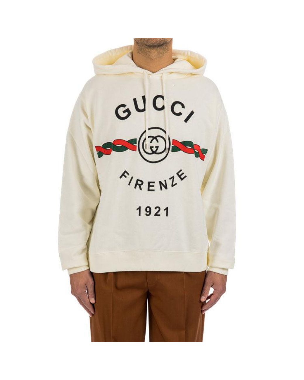 Gucci White Firenze 1921 Hoodie for men