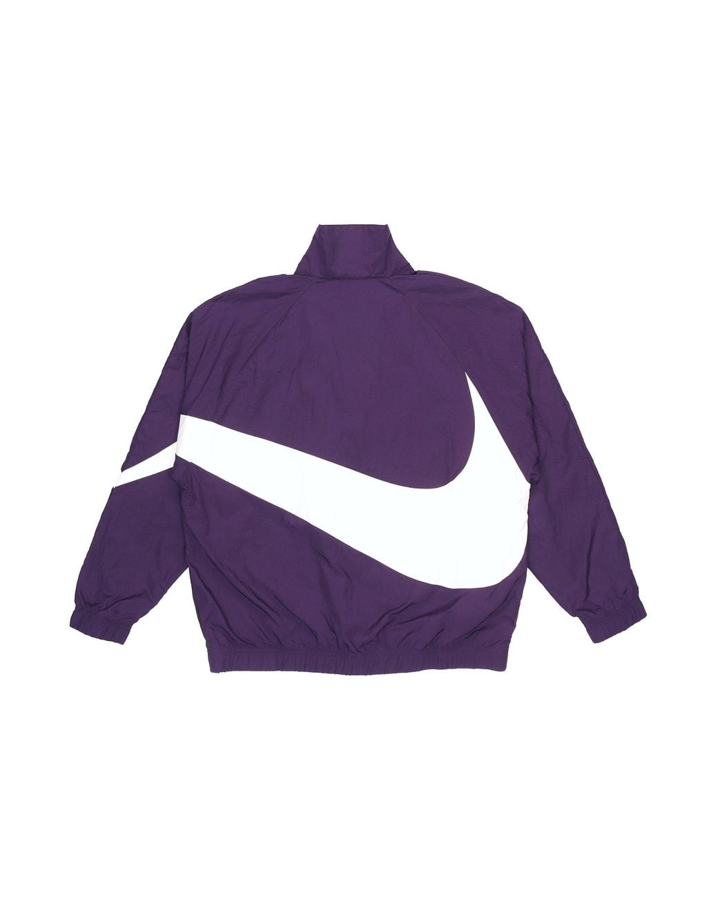 Nike Purple Big Swoosh Sportswear Full Cardigan Woven Stand Collar Jacket For for men