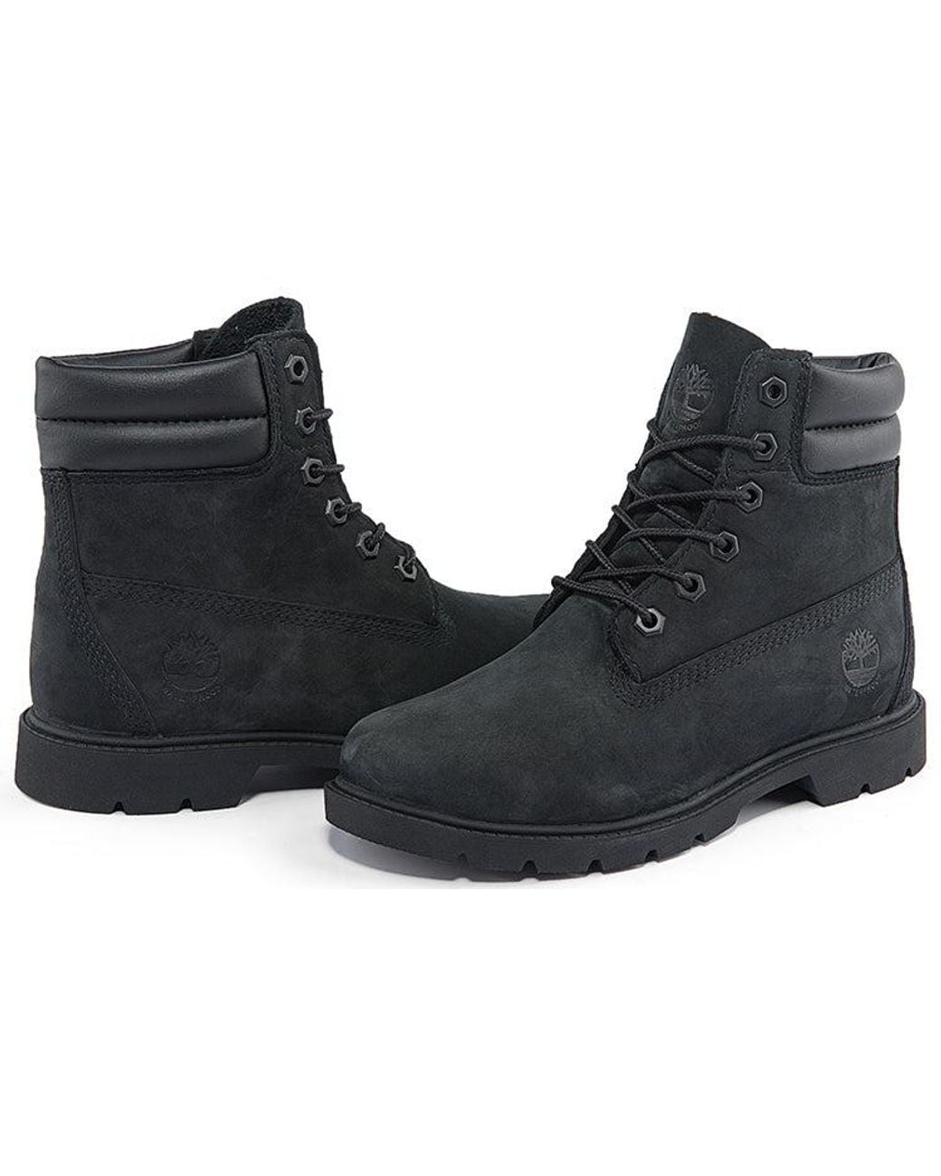 Timberland Black (Wmns) Linden Woods 6-Inch Double Collar Boots