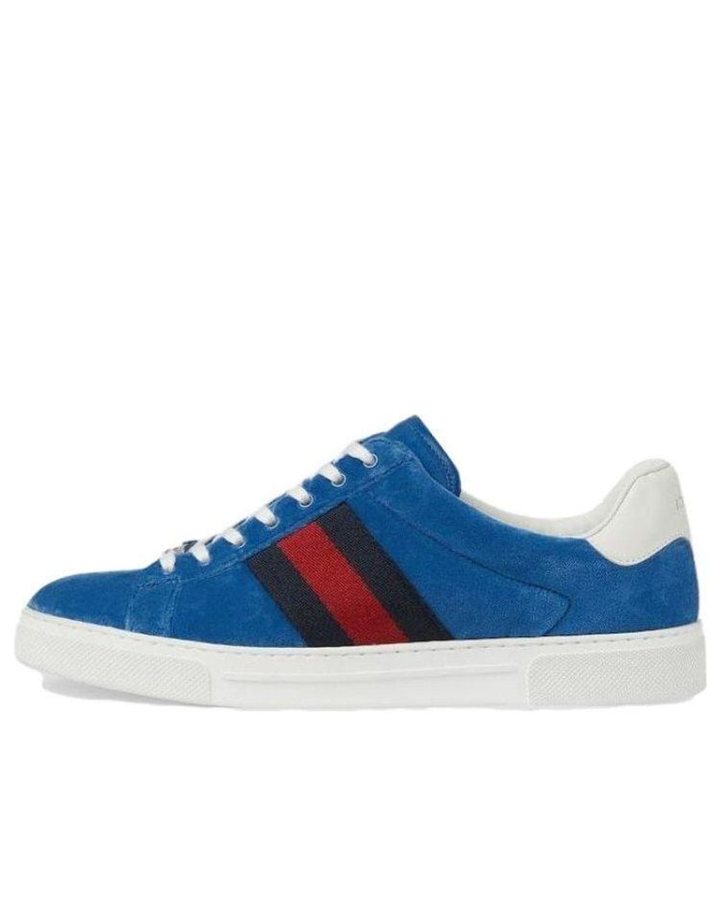 Gucci Blue Ace Velvet Sneakers for men