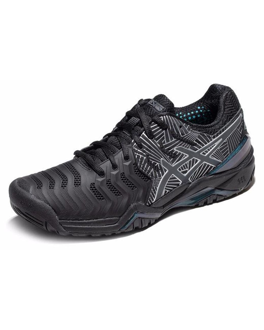 Asics resolution 7 on sale black