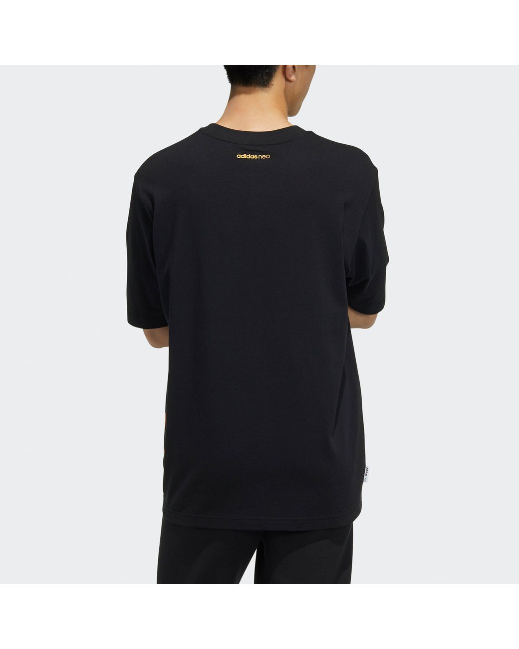 Adidas Black Neo U Csmy Tee Casual Sports Smiling Face Printing Short Sleeve for men