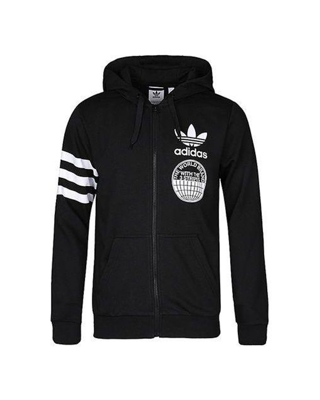 Adidas Black Originals Full Zip Hoody Jacket for men