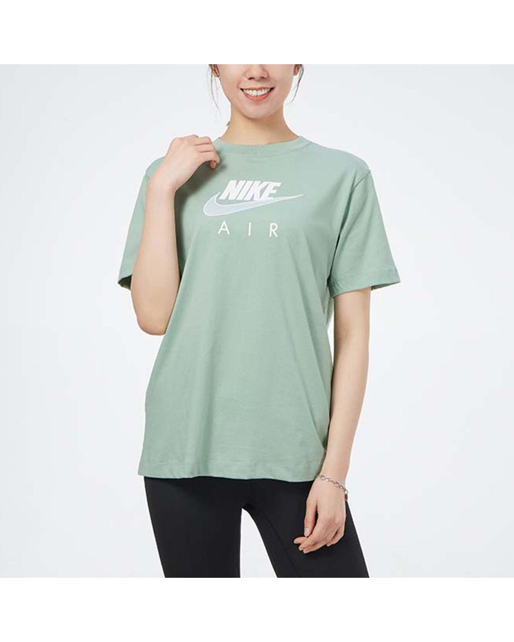 Nike Green (Wmns) Air Logo Casual Sports Short Sleeve