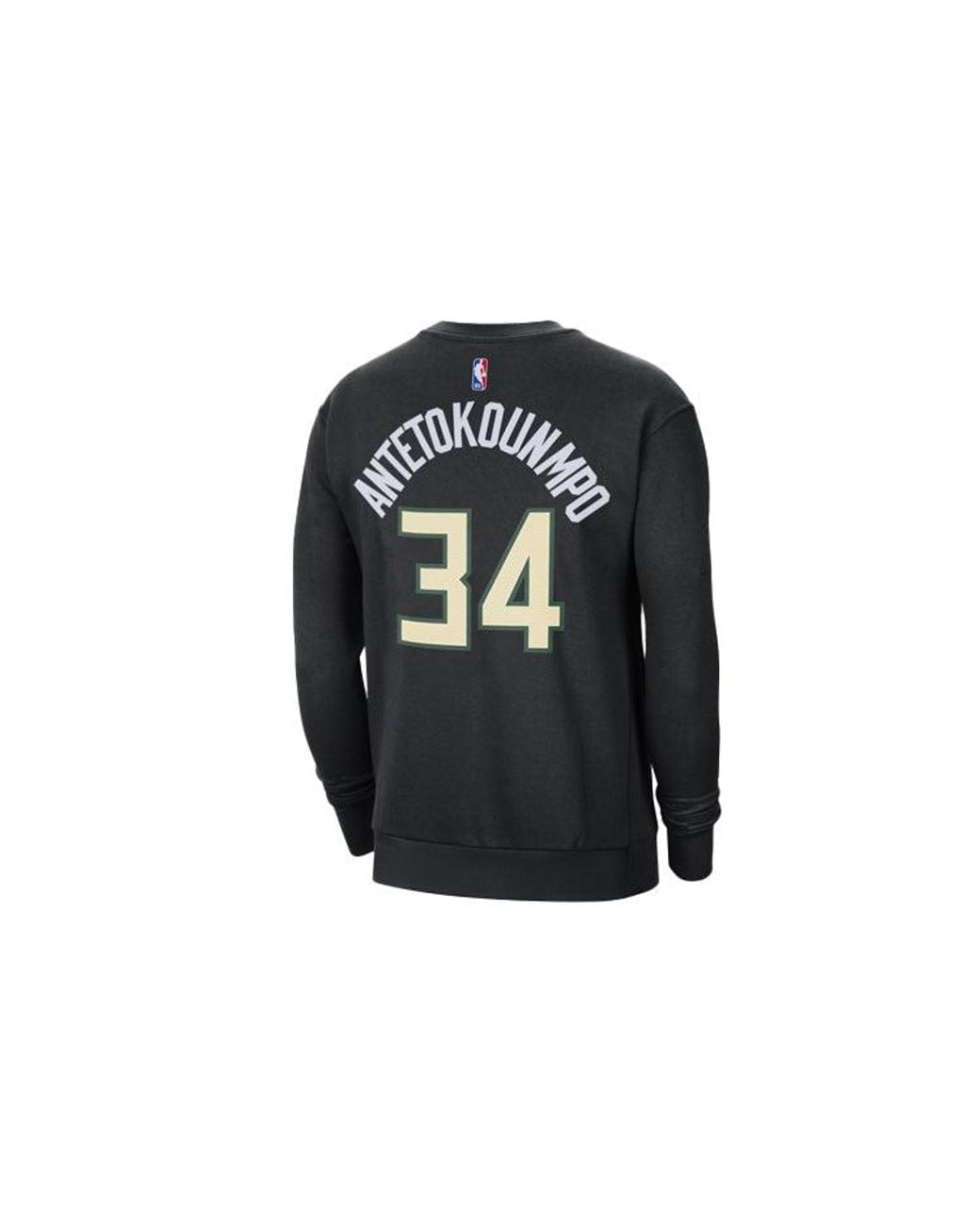Nike Black Nba Milwaukee Bucks Sports Fleece Round Neck for men
