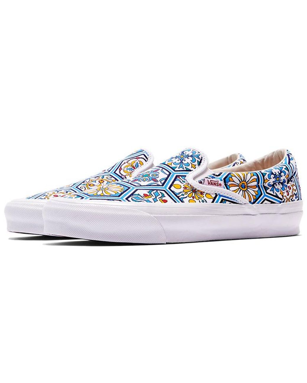 Vans Blue Kith X Classic Slip-On Moroccan Pattern' for men
