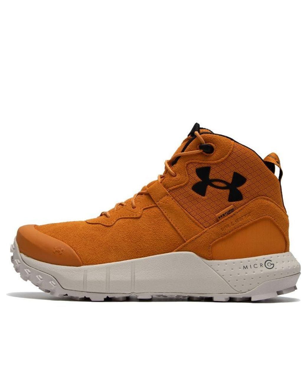 Under Armour Brown Ua Micro G Valsetz Trek Mid Leather Waterproof Tactical Boots 'Honey' for men