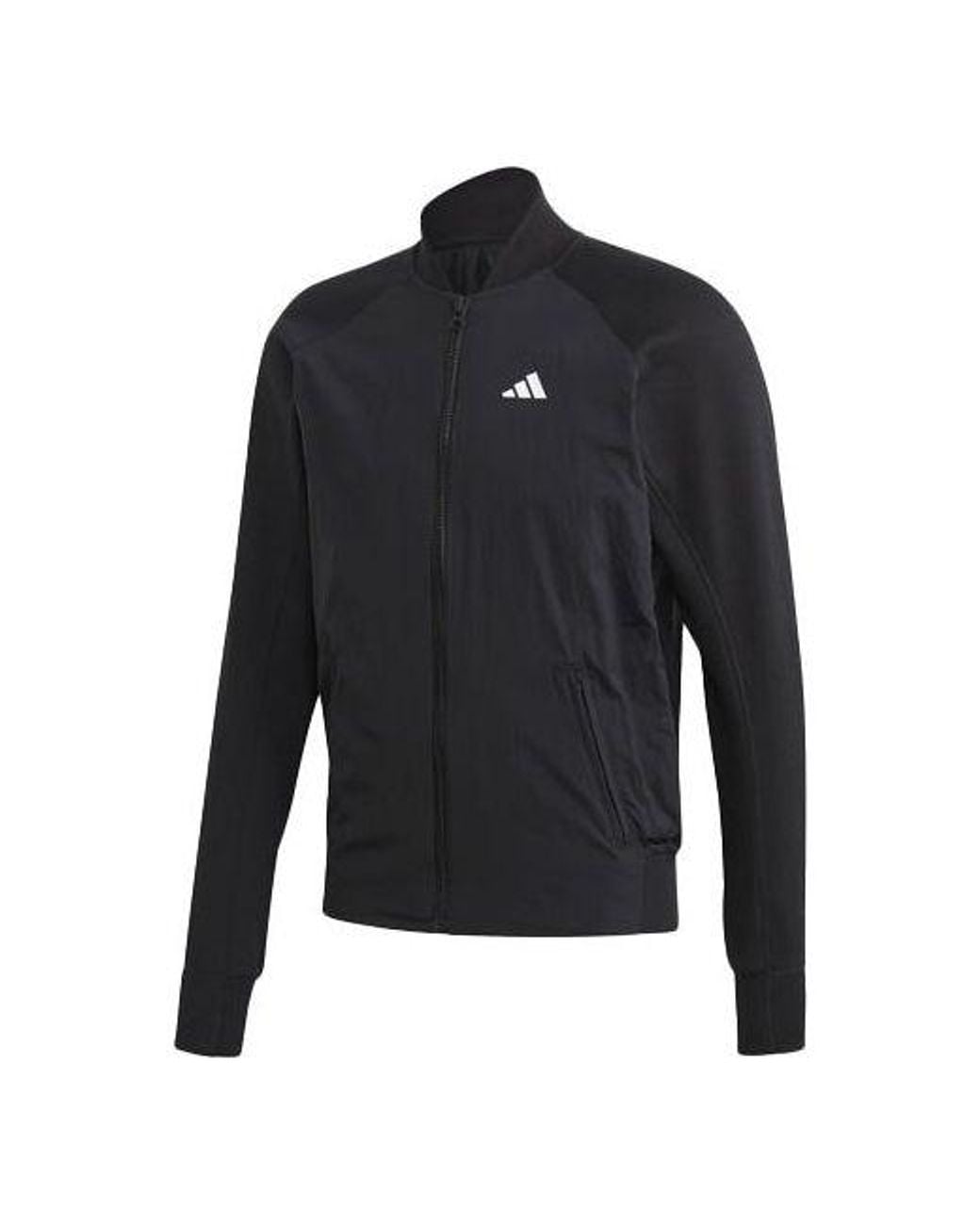Adidas Black Vrct Tiger Embroidered Pattern Athleisure Casual Sports Jacket for men
