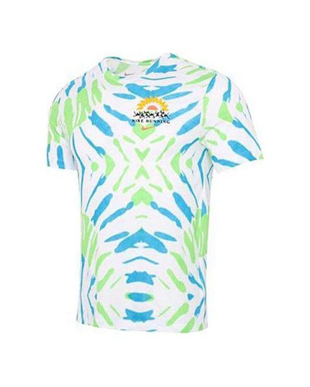 Nike Blue Dri-Fit Quick Dry Knit Printing Sports Short Sleeve for men