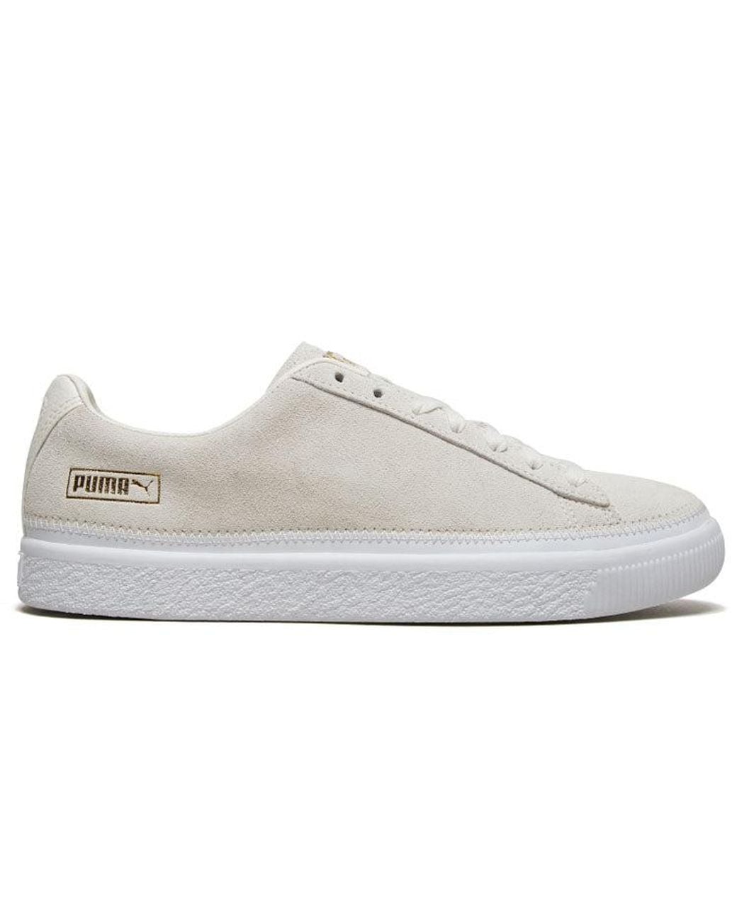 PUMA White Suede Trim Retro Low Tops Casual Skateboarding Shoes Creamy for men