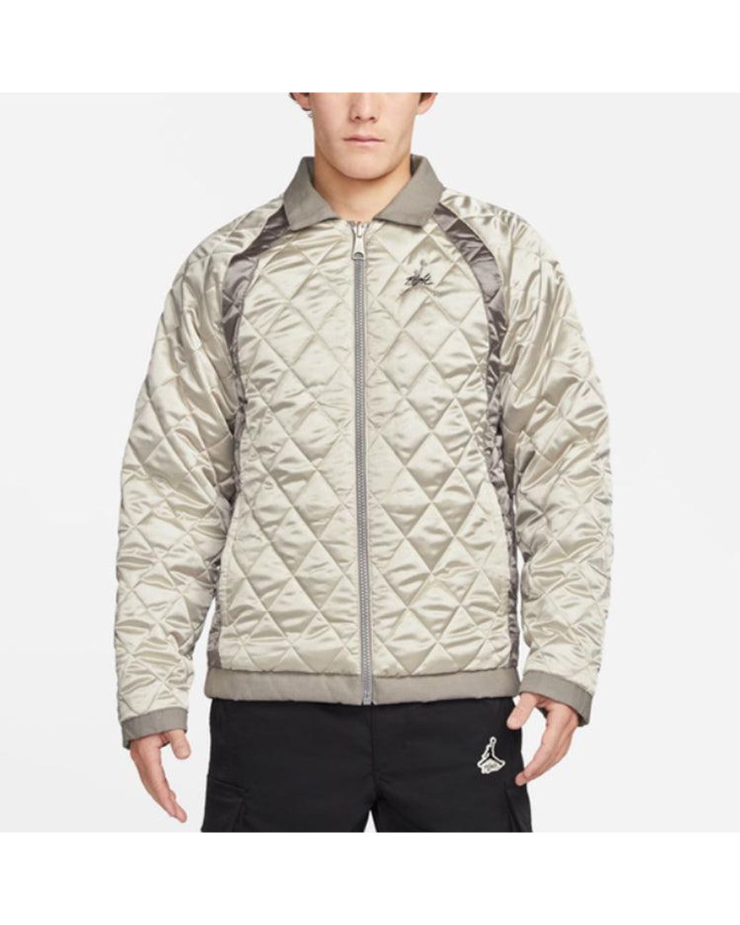 Nike Gray Alphabet Printing Zipper Jacket for men