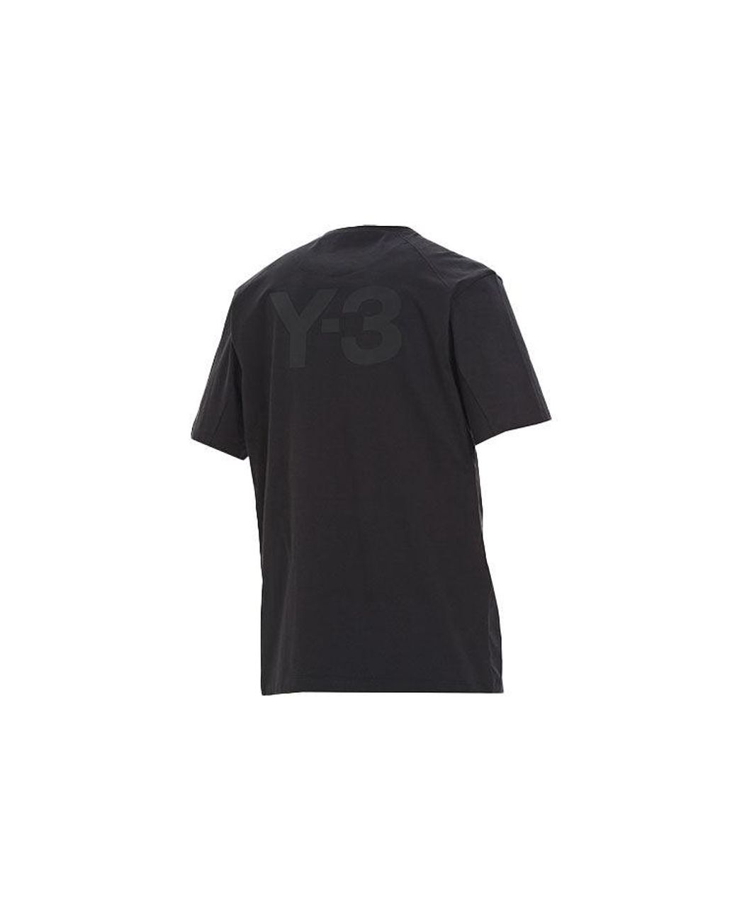 Adidas Black Y-3 Back Printing Round Neck Casual Short Sleeve for men
