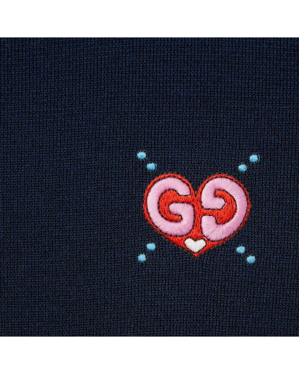 Gucci Blue (Wmns) Fine Knit Sweater With Embroidery