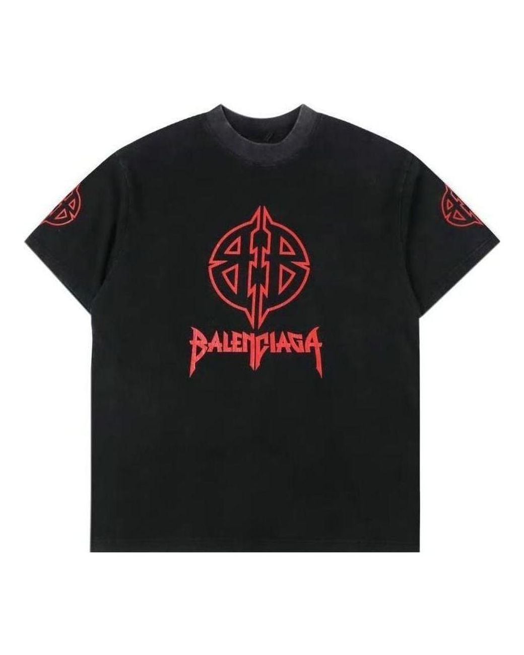 Balenciaga Black Metal Bb Stencil T-Shirt for men