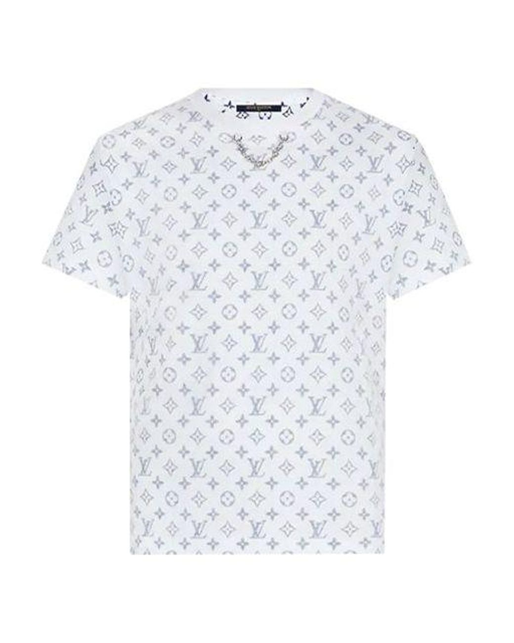 Louis Vuitton SS22 Collar Chain Logo Short Sleeve Unisex White 1A8QDG