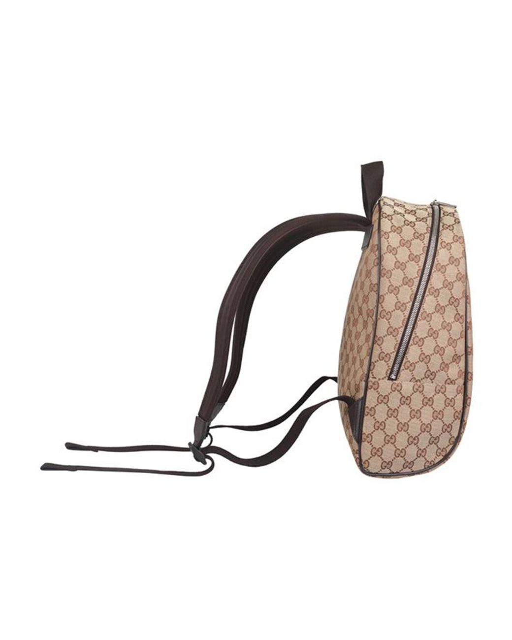 Gucci Brown Logo Leather Logo Canvas Schoolbag Backpack Classic