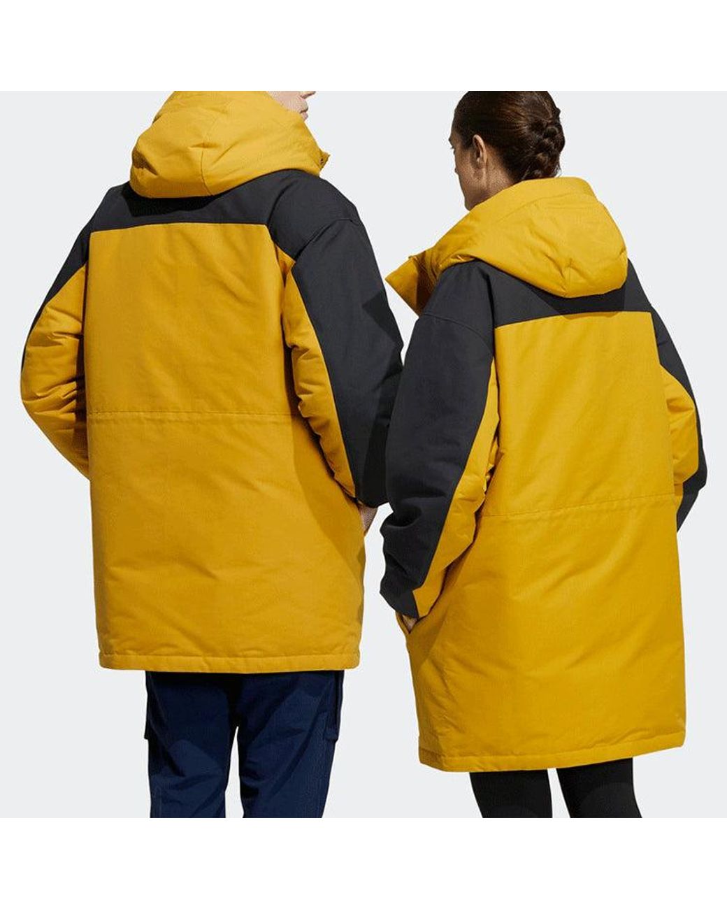 Adidas Yellow Outdoor Stay Warm Down Jacket Couple Style Color