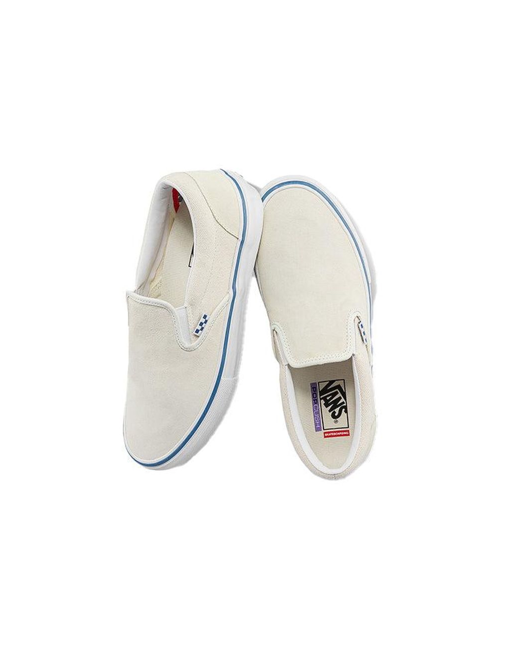 Vans White Slip-On Casual Low Tops Skateboarding Shoes for men