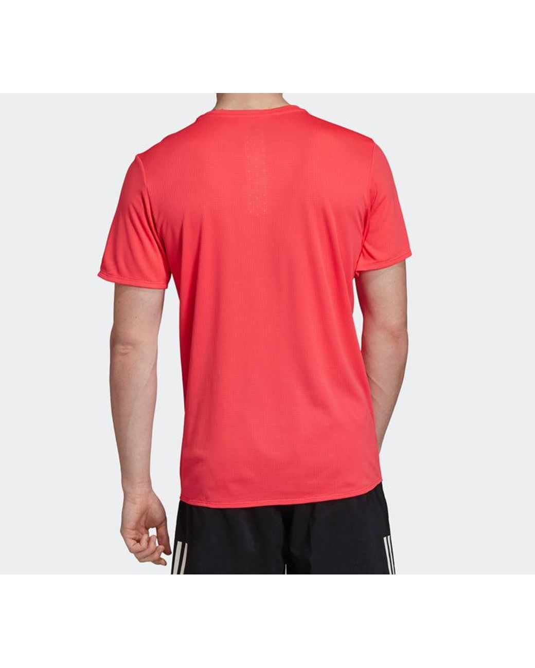 Adidas Pink Logo Breathable Short Sleeve T-Shirt for men