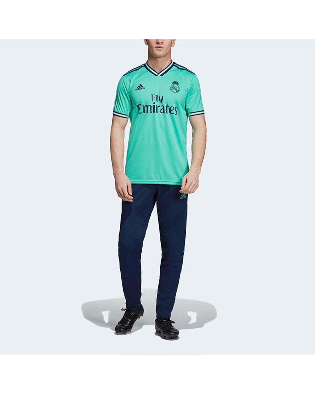 Adidas Blue Soccer/Football Sports Jersey Sw Fan Edition 19-20 Season Real Madrid Away for men