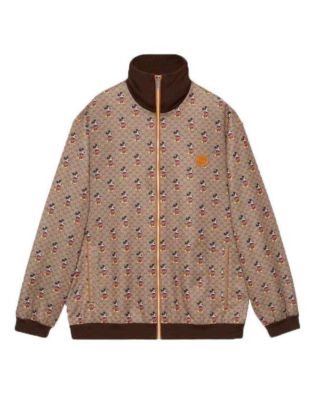 Gucci Brown X Disney Full-Printed Mickey Pattern Long Sleeve Jacket For for men