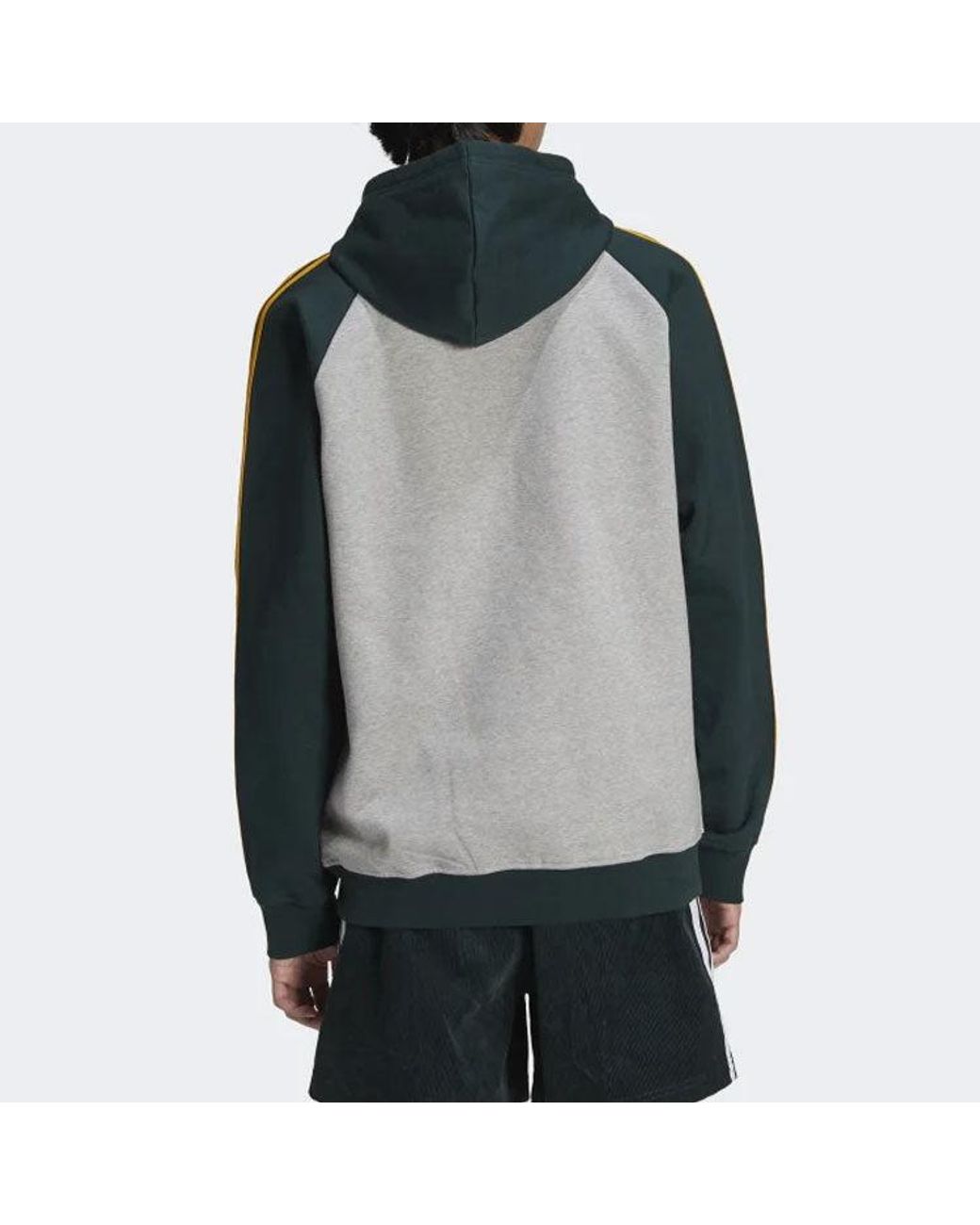 Adidas Gray Originals X Noah Crossover 3-Stripes Logo Printing Colorblock Pullover for men