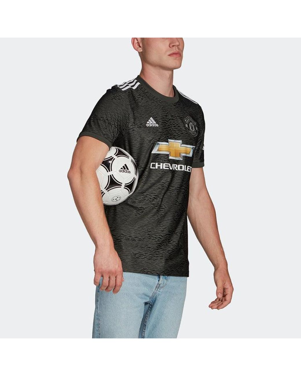 Adidas Gray Mufc A Jsy 20-21 Season Manchester United Away Sw Fan Edition Sports Short Sleeve Jersey for men