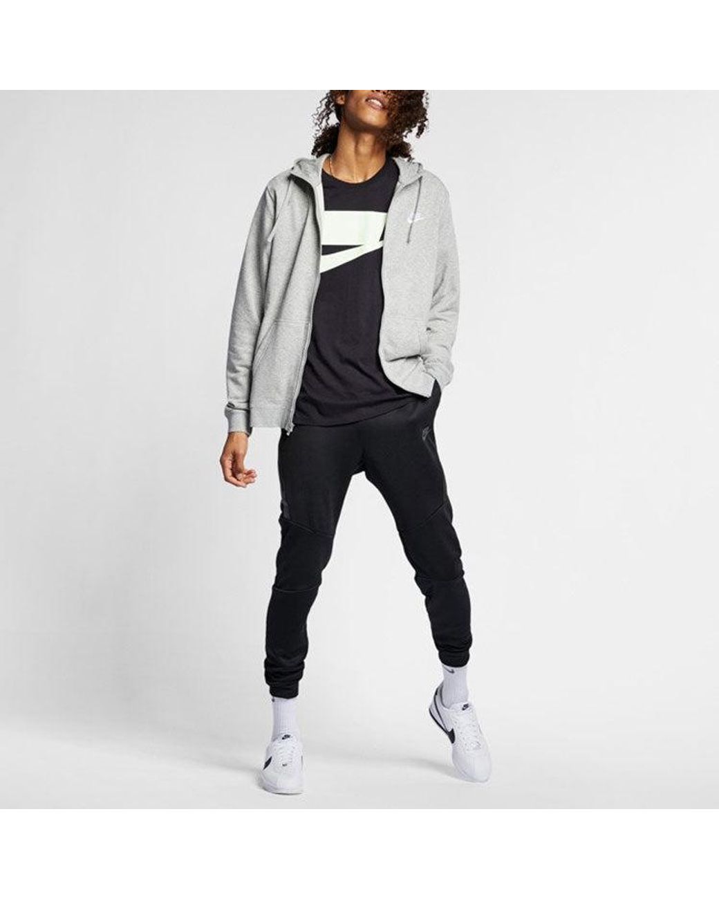 Nike Gray Sportswear Club French Terry Full House Hoodie for men