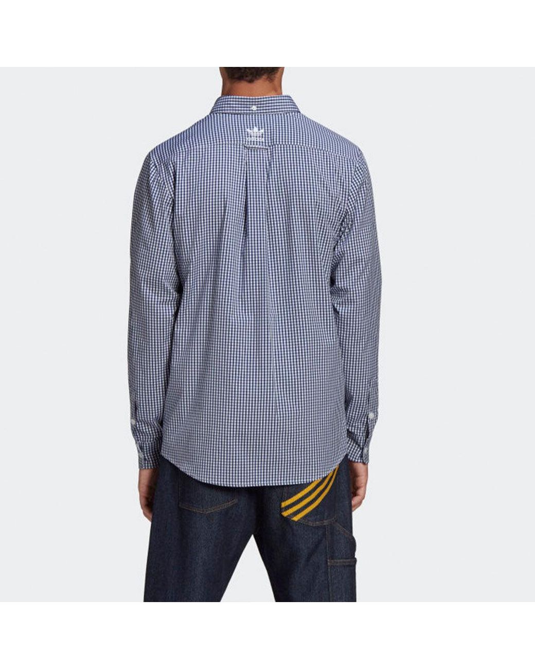 Adidas Blue Originals X Human Made Crossover Embroidered Long Sleeves Shirt for men