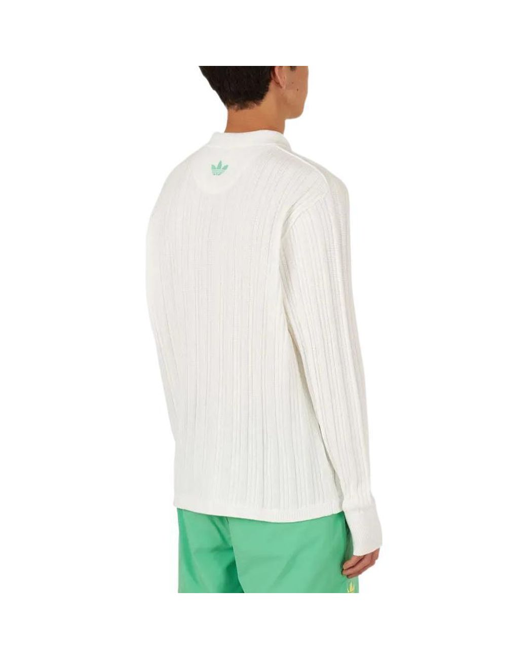 Adidas White X Pharrell Knit Long Sleeve Jersey 'Cloud' for men