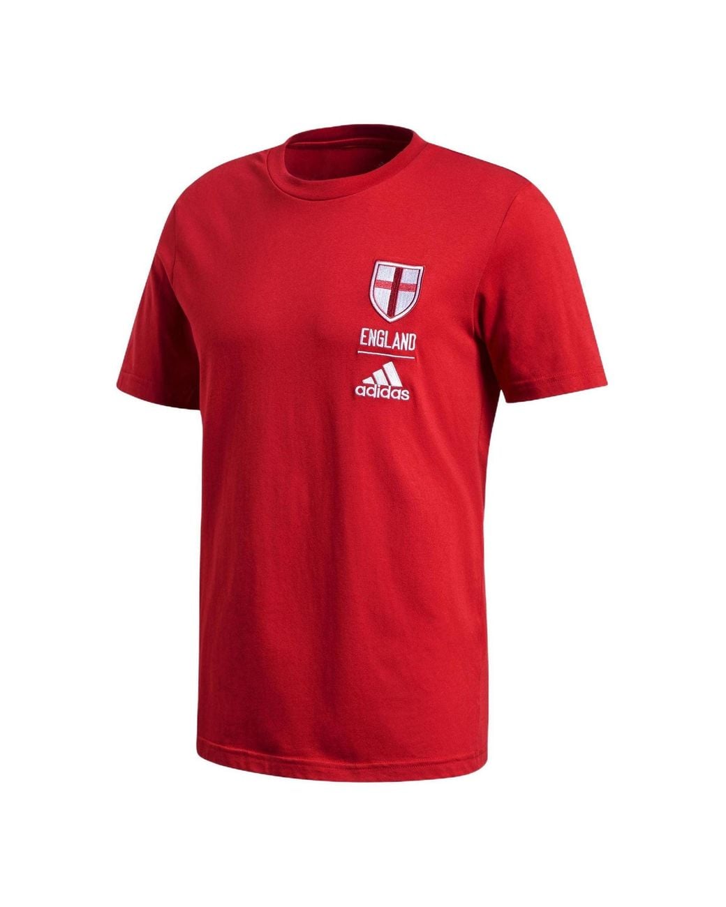Adidas Red England Geometry Pattern Logo Round Neck Casual Sports Short Sleeve T-Shirt for men