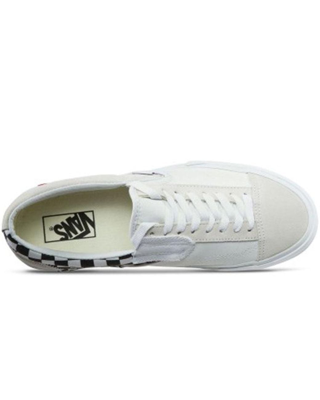 Vans White Slip-On Cap Checkerboard' for men