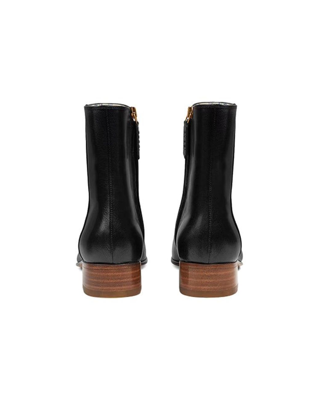 Gucci Black (Wmns) Goatskin Hills Logo Ankle Boots