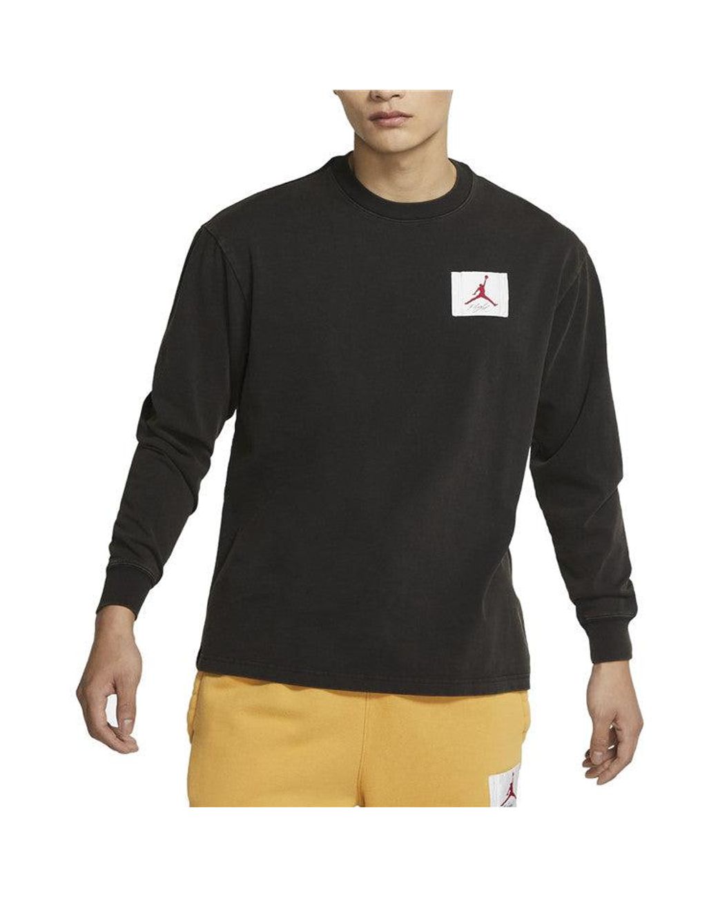 Nike Gray Logo Print Crew-Neck Sports for men
