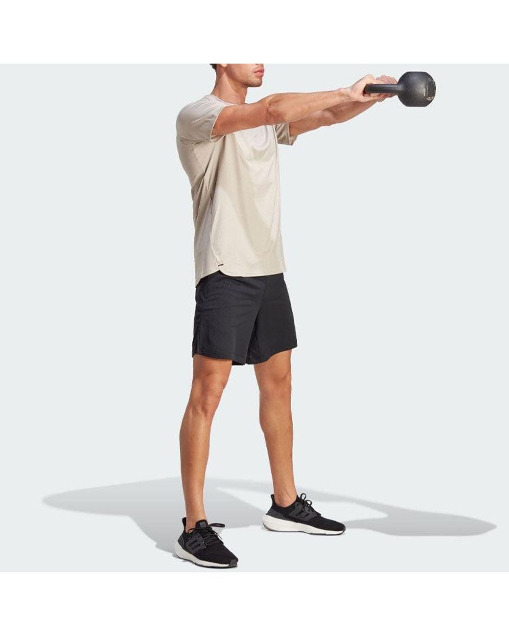 Adidas White D4T Strength Workout T-Shirt 'Wonder' for men