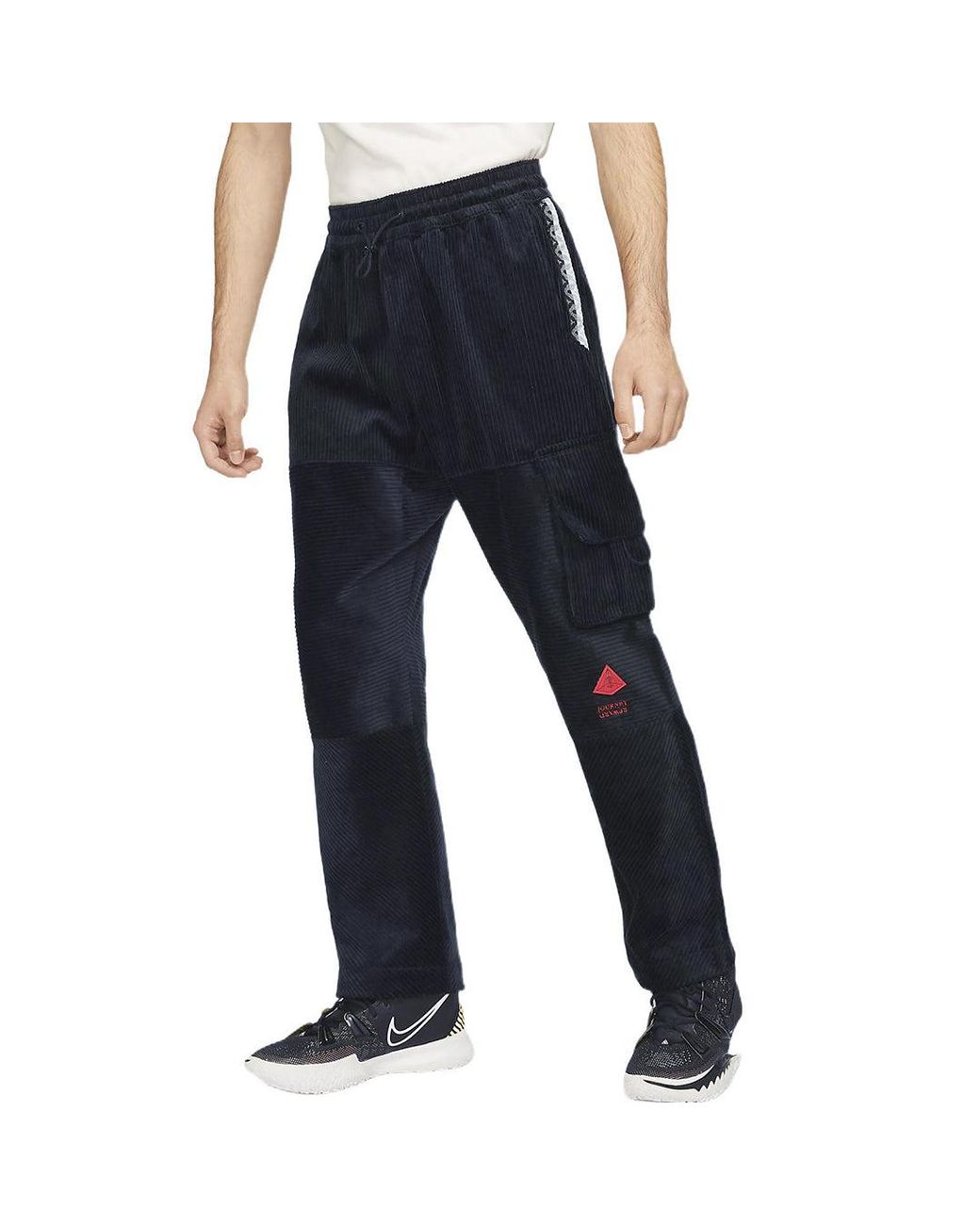 Nike Blue Corduroy Cargo Casual Straight Long Pants/Trousers for men