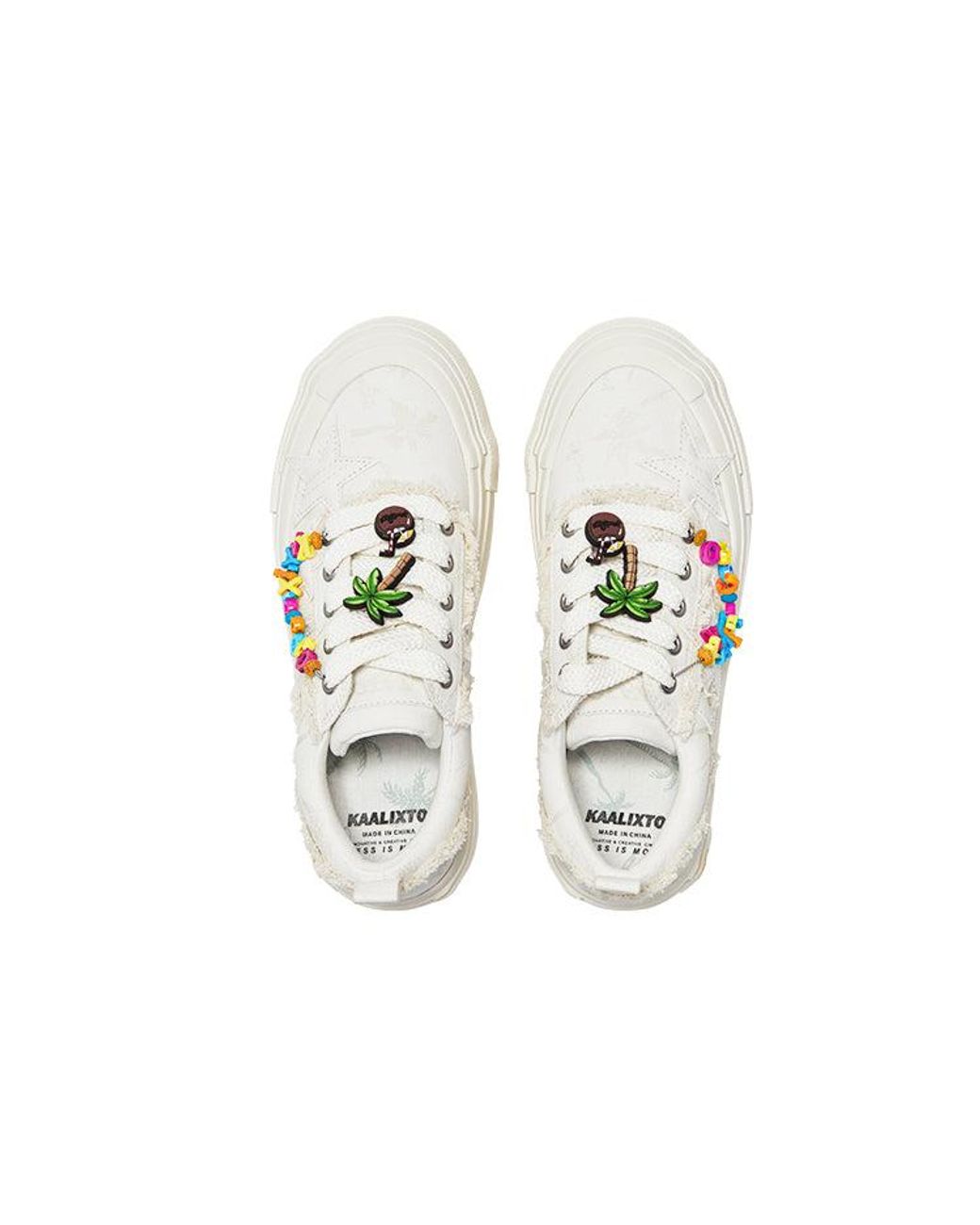 KAALIXTO White Skateboarding Canvas Low Coco' for men