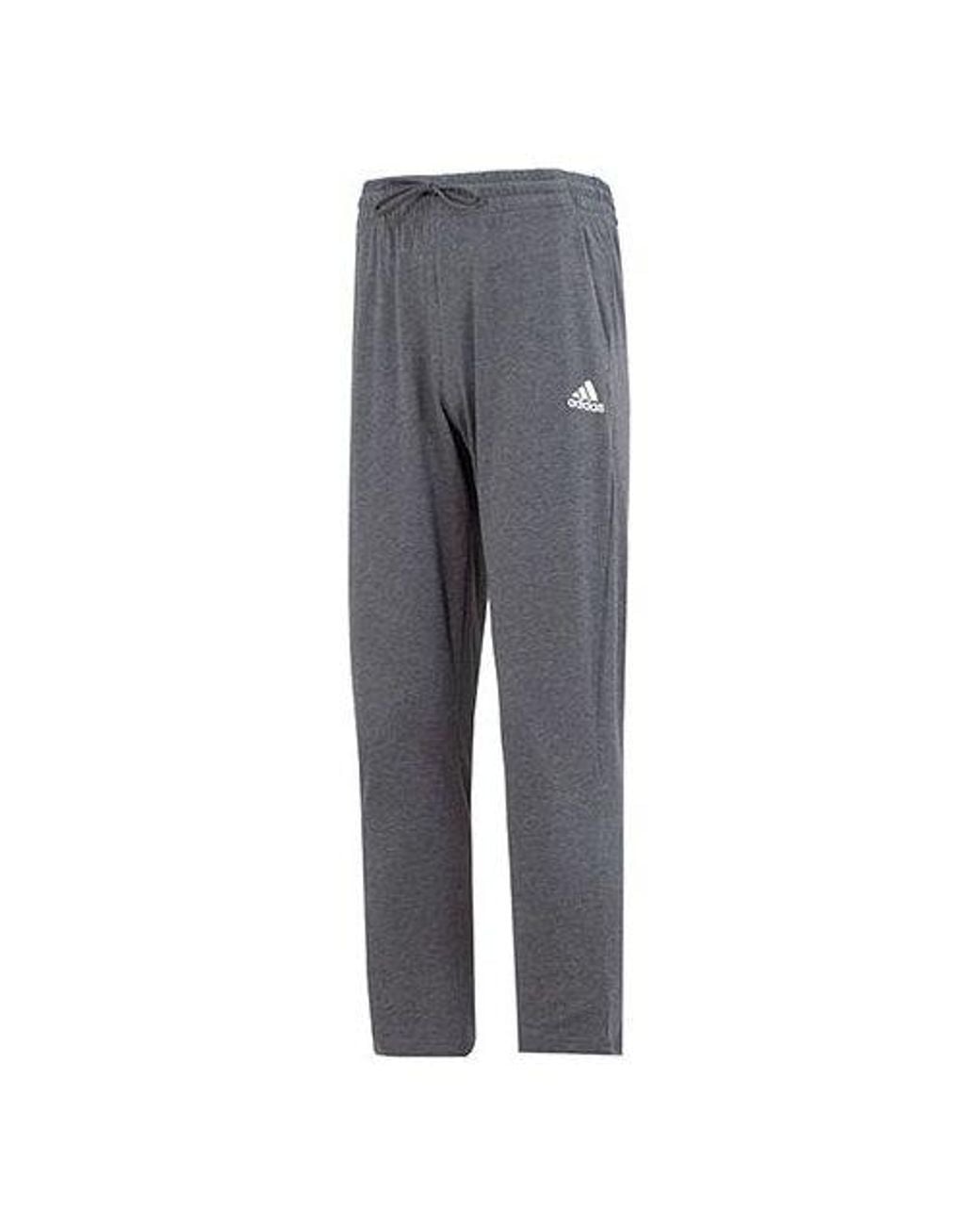 Adidas Gray Essentials Single Jersey Tapered Open Hem Pants for men