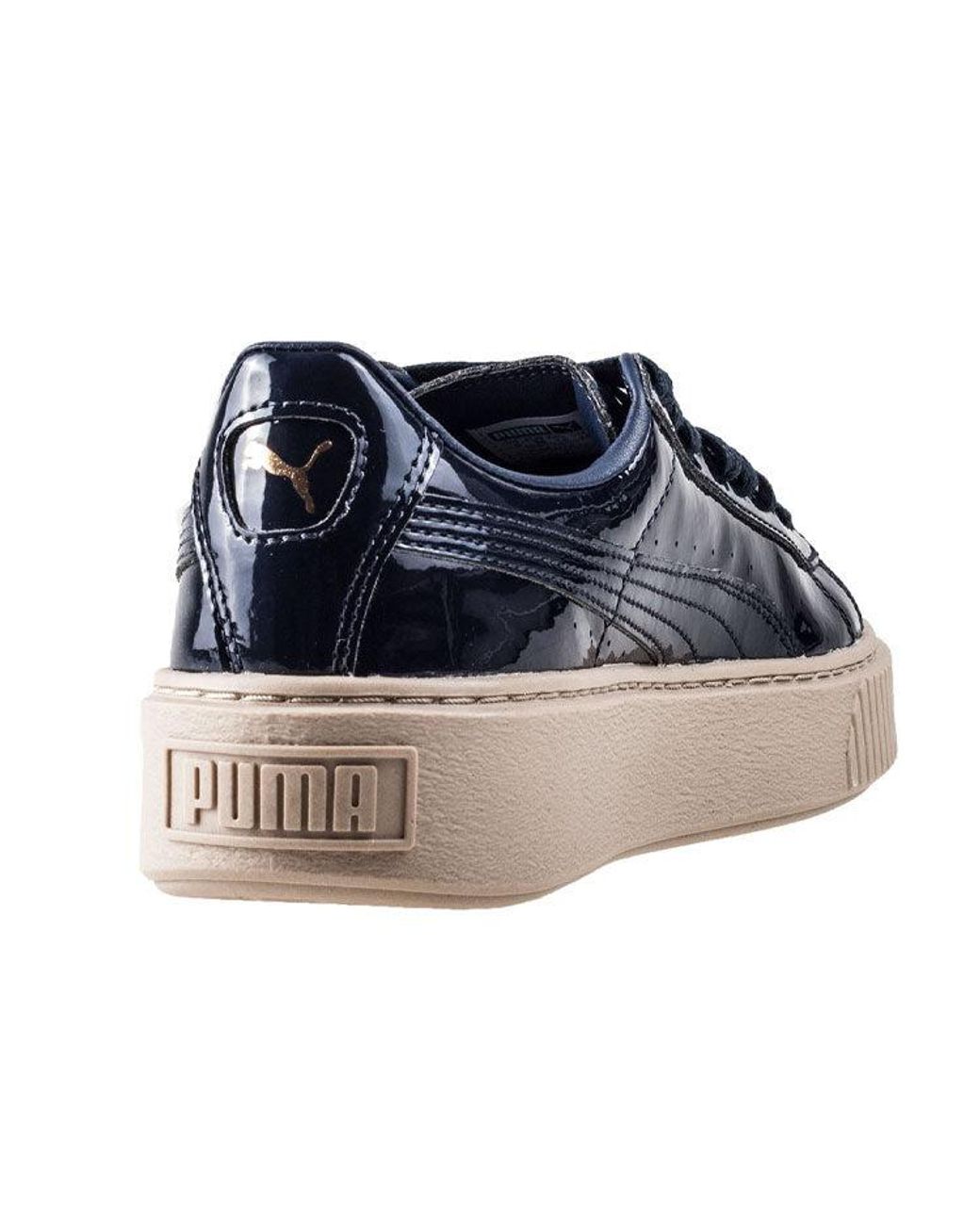 PUMA Blue (Wmns) Basket Platform Patent Marshmallow