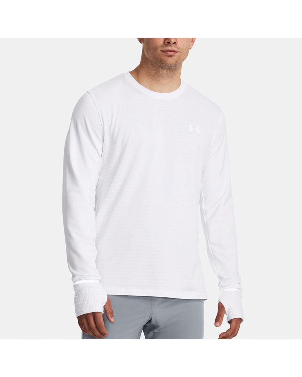 Under Armour White Qualifier Long Sleeve T-Shirt for men