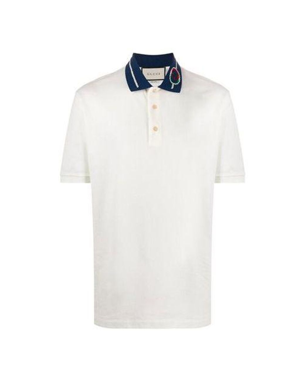 Gucci White Interlock G Short Sleeve Polo for men
