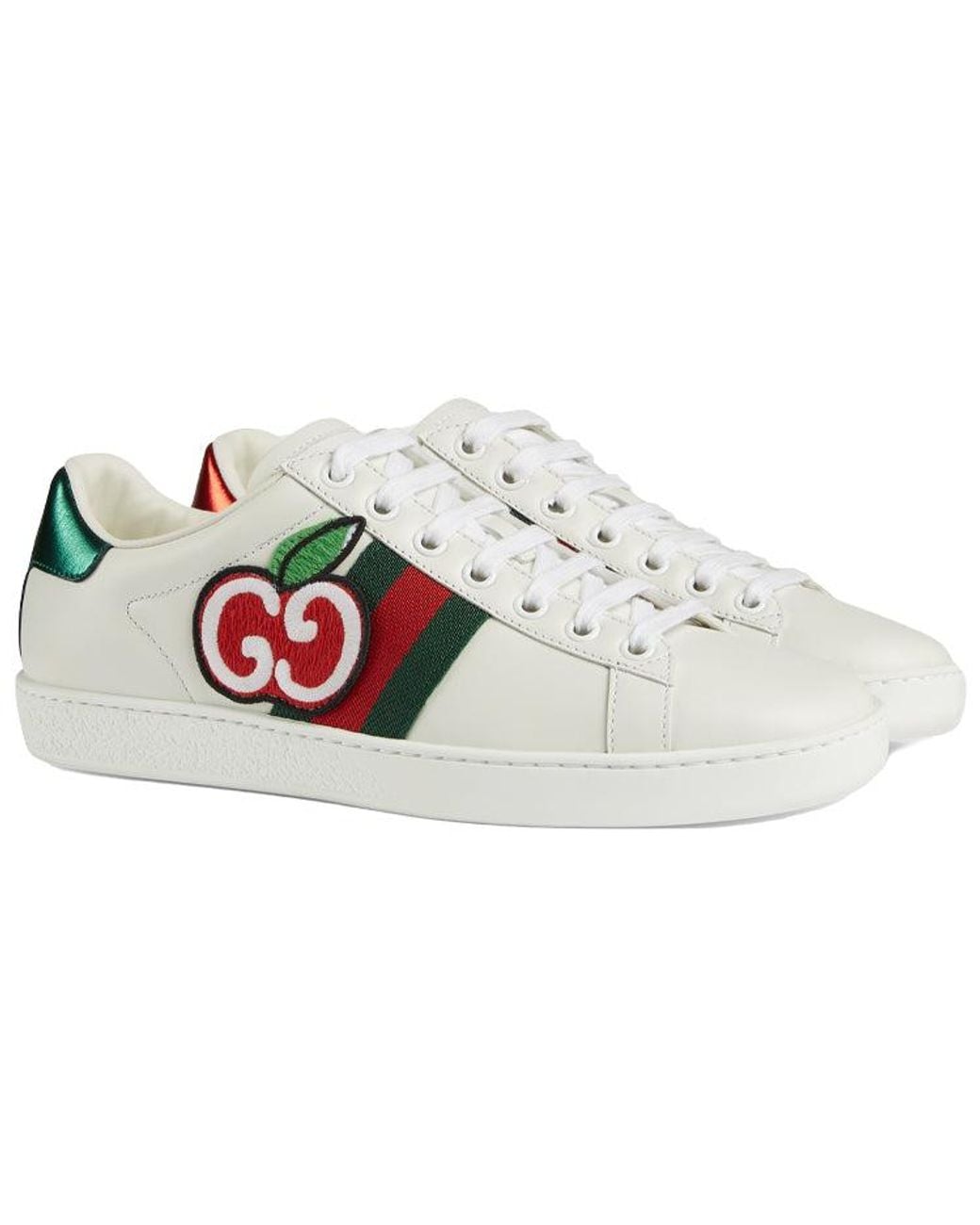 Gucci Red (Wmns) Ace Low 'Gg Apple Patch