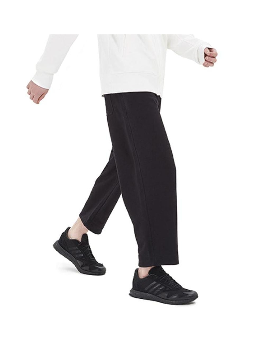 Adidas Blue Y-3 Classic Terry Cropped Pants for men