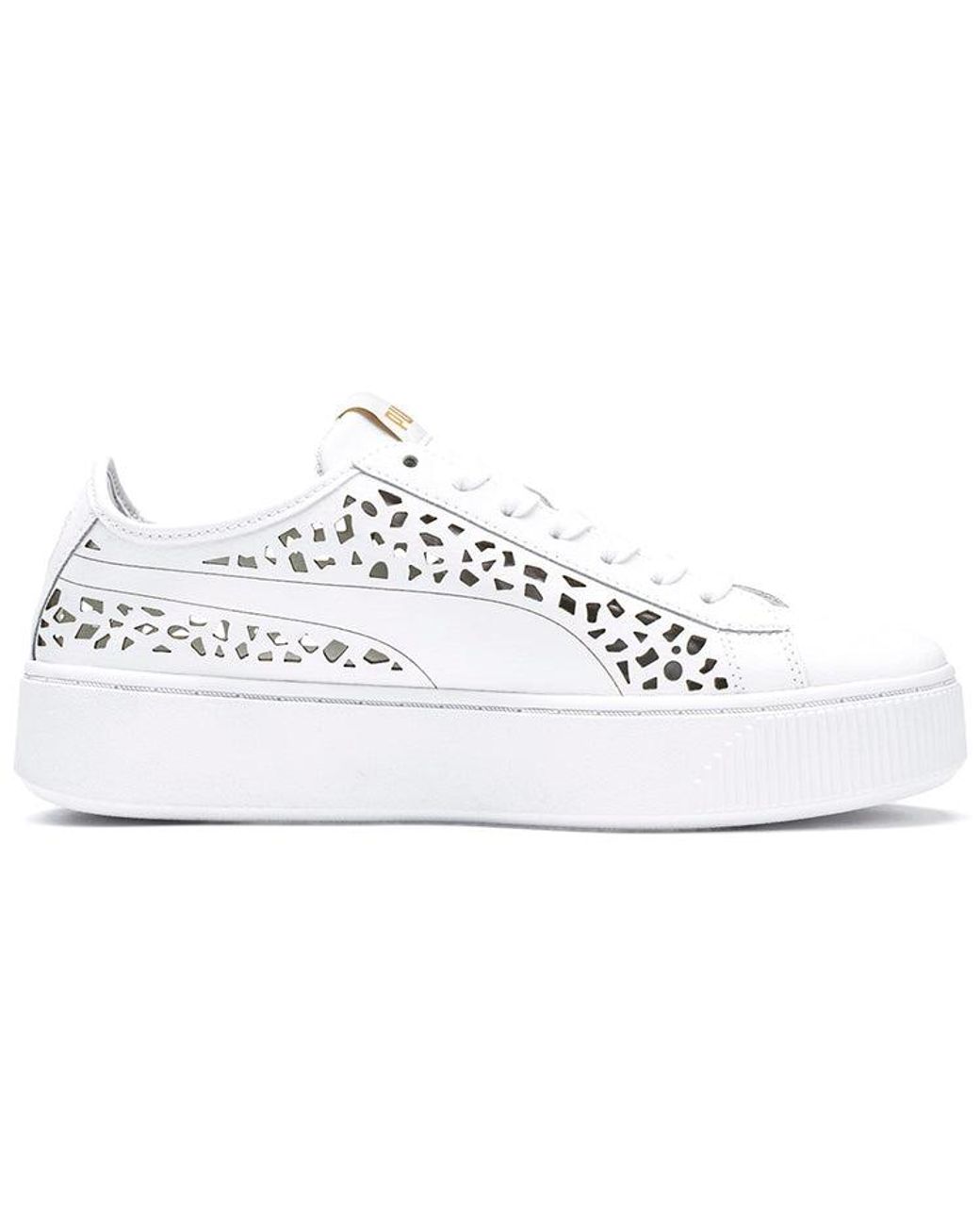 PUMA White (Wmns) Vikky Stacked Laser Cut Softfoam Sneakers