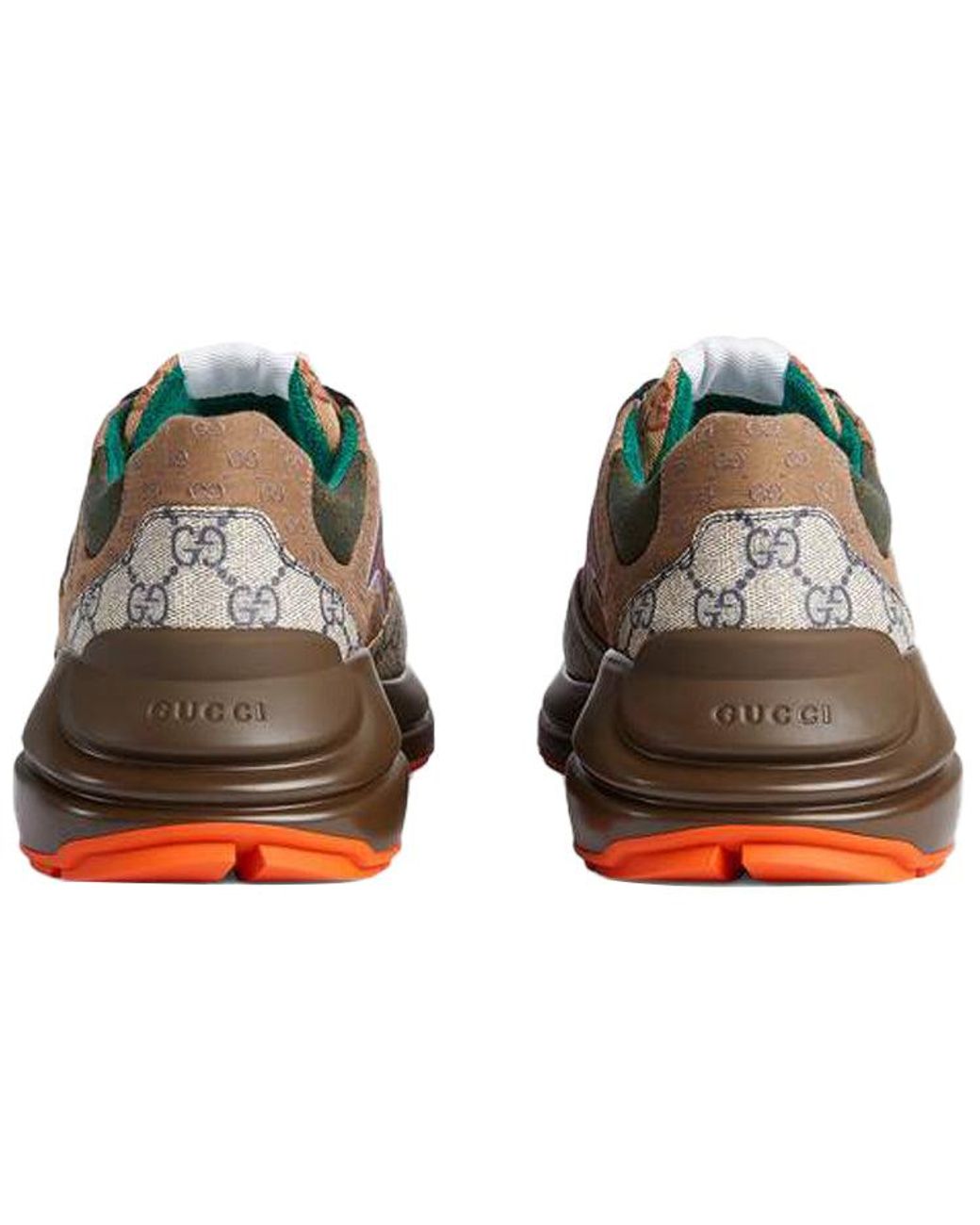 Gucci Brown Rhyton Monogram-print Canvas Low-top Trainers for men