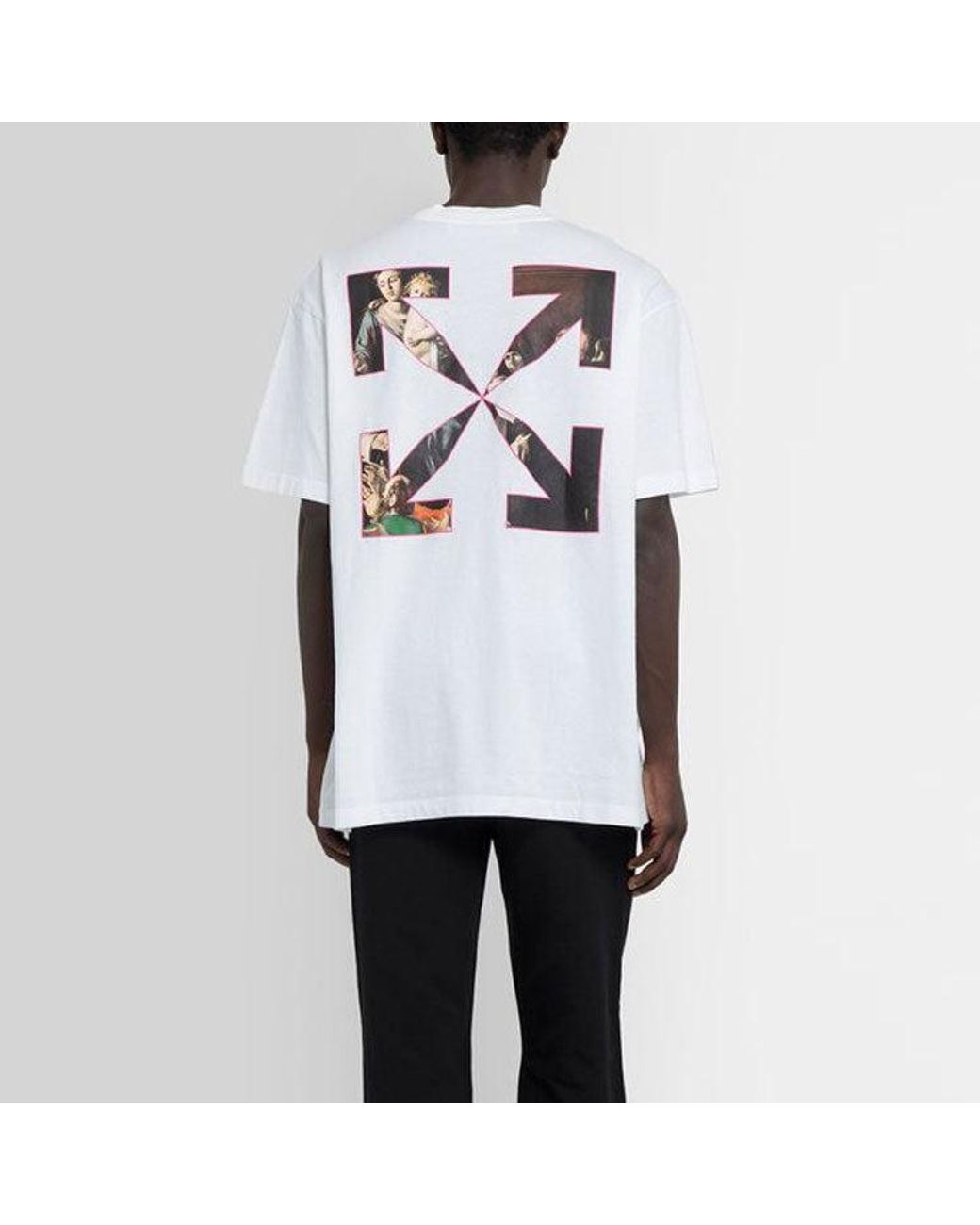 Off-White c/o Virgil Abloh Red Printing Solid Color Short Sleeve for men