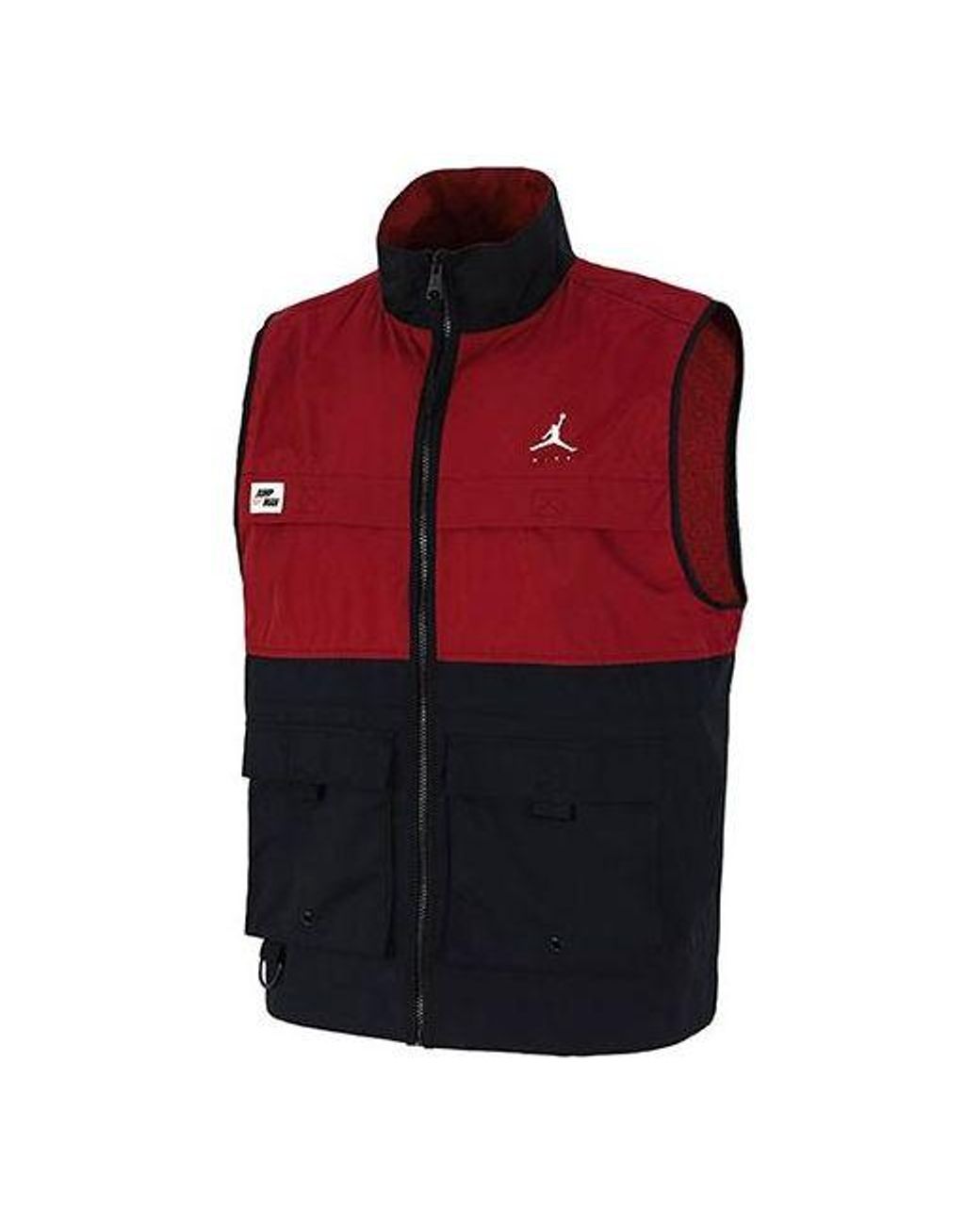 Nike Red Casual Alphabet Printing Zipper Splicing Vest for men