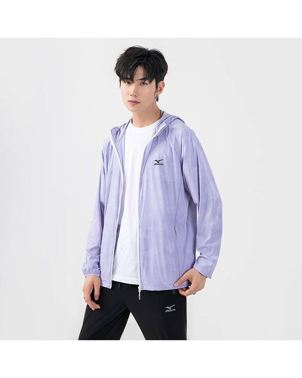 Mizuno Purple Upf50+Logo Outdoor Jacket for men