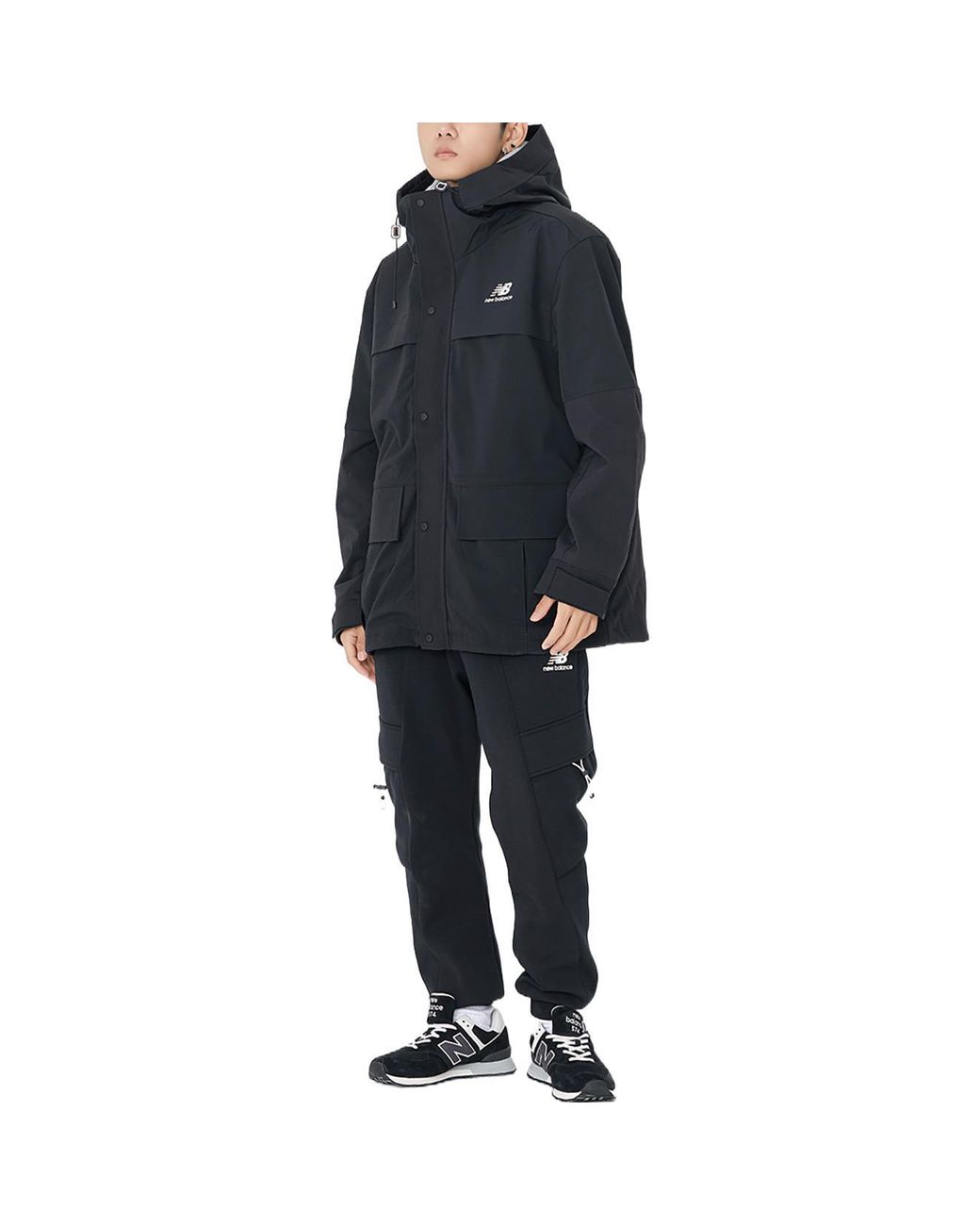 New Balance Blue Hooded Mid Down Jacket for men