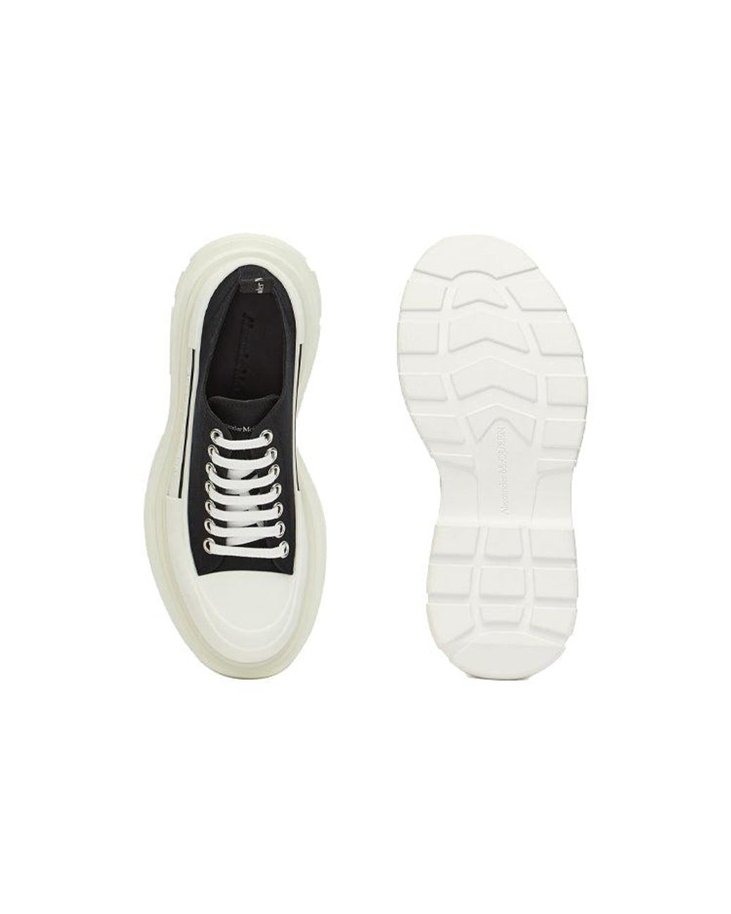 McQueen Black Tread Slick Lace Up